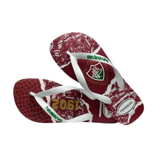 Imagem de Sandália havaianas masculina top times fluminense branco 37/38