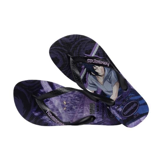 Imagem de Sandália havaianas masculina top naruto preto/preto 35/36