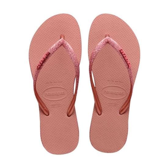 Imagem de Sandalias havaianas unissex slide brasil rosa crocus/dourado blush 33/34