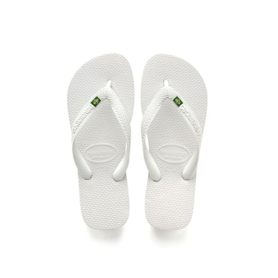 Imagem de Sandalias havaianas unissex slide brasil branco/branco 33/34