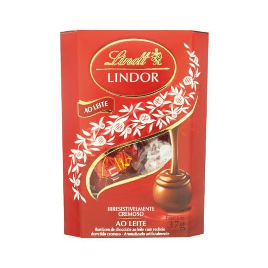 Imagem de Bombom italiano de chocolate ao leite com recheio derretido cremoso lindt caixa 37g