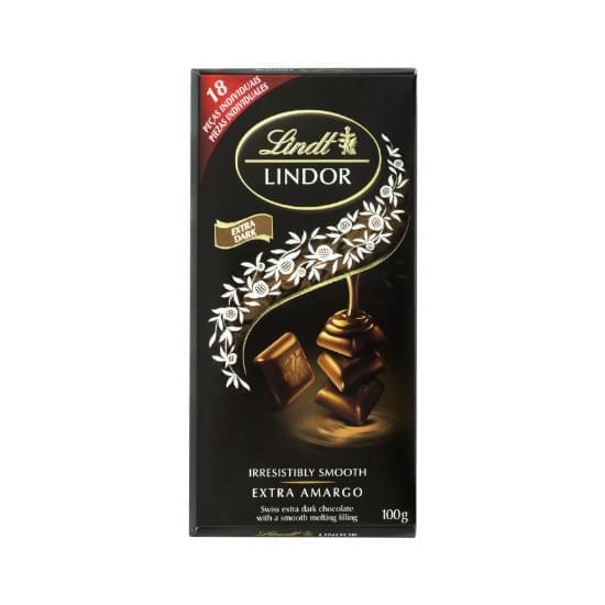 Imagem de Chocolate suíço extra amargo recheio cremoso lindt lindor caixa 100g 12 unidades