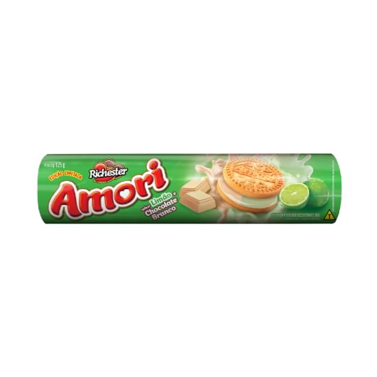 Imagem de Biscoito recheio limão e chocolate branco richester amori pacote 125g