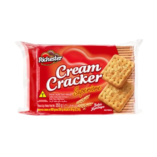 Imagem de Biscoito salgado cream cracker manteiga richester superiore pacote 350g