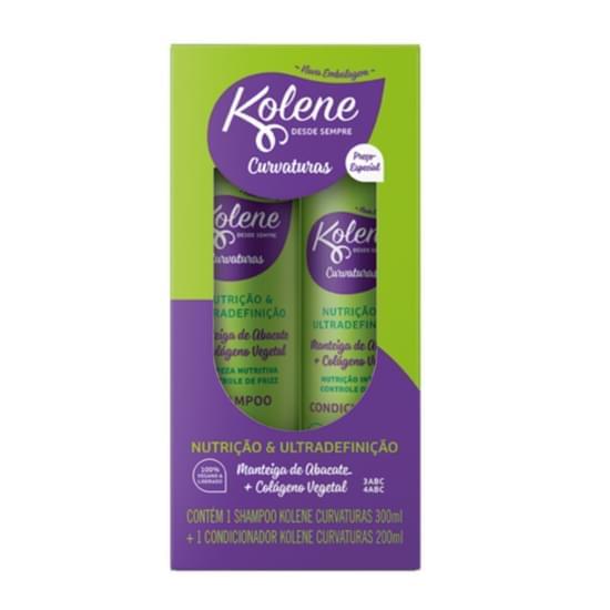 Imagem de Kit kolene shampoo 300ml e condicionador 200ml curvaturas