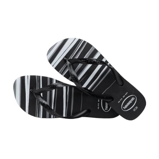 Imagem de Sandália havaianas masculina top basic preto/preto/preto/branco 41/42