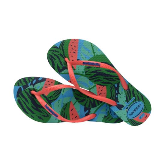 Imagem de Sandália havaianas feminina slim summer fruit turquesa 33/34