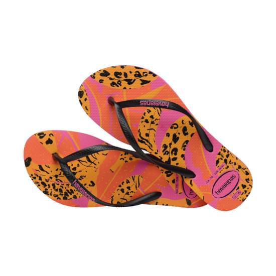 Imagem de Sandália havaianas feminina slim summer fruit rosa flux 33/34