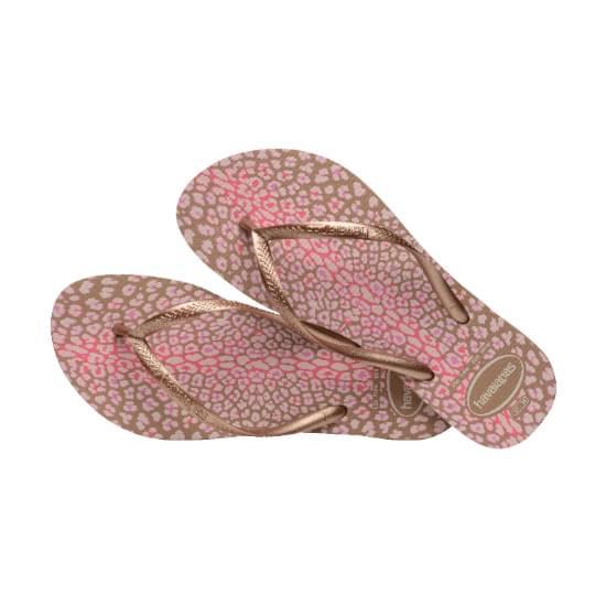 Imagem de Sandália havaianas feminino slim animals rose gold/rose gold metalico 37/38