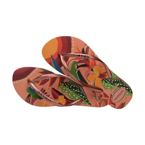 Imagem de Sandália havaianas feminina slim tropical pessego 39/40