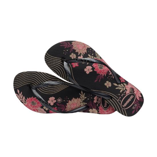 Imagem de Sandália havaianas feminina slim organic preto/preto/preto 39/40