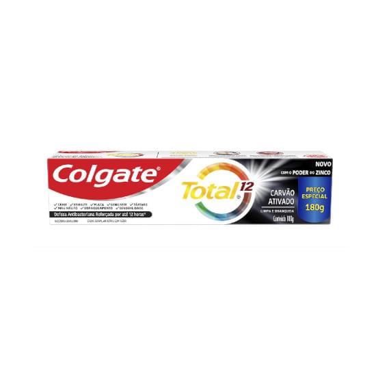 Imagem de Creme dental carvão ativado colgate total 12 caixa 180g