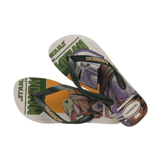 Imagem de Sandália havaianas masculina star wars bege palha/verde escuro 31/32