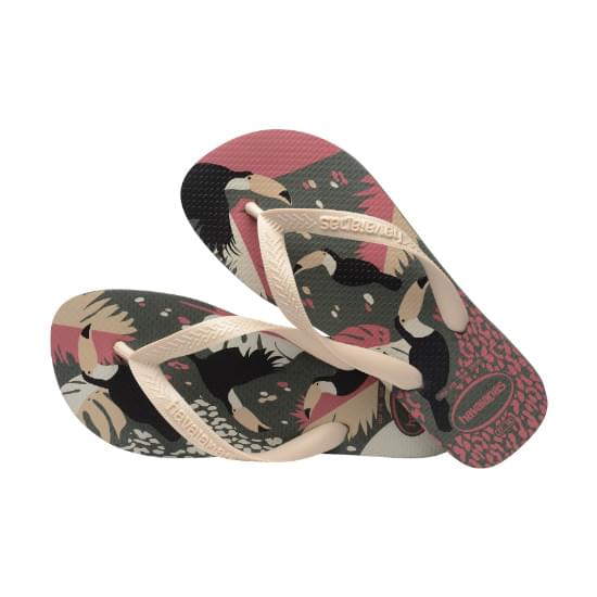 Imagem de Sandália havaianas feminina top trop vibes verde olive 37/38