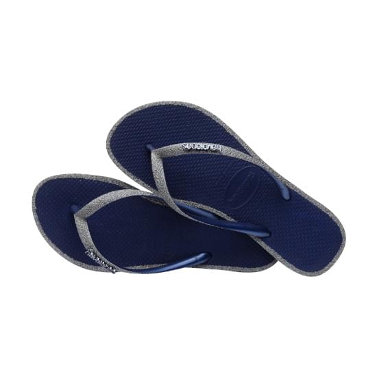 Imagem de Sandália havaianas feminina slim glitter contour marinho 37/38