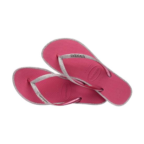 Imagem de Sandália havaianas feminina slim glitter contour rosa veludo 35/36