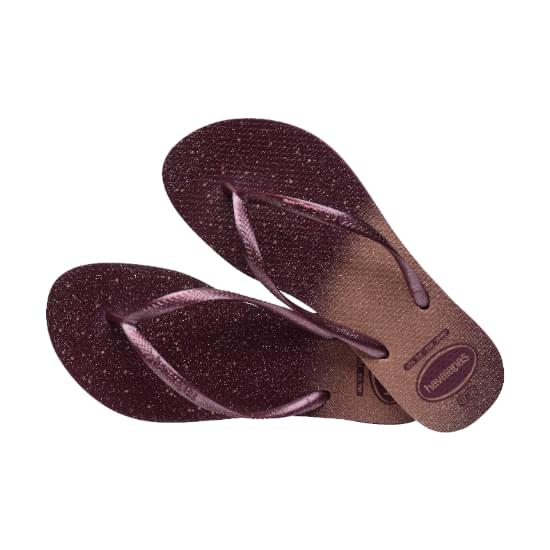 Imagem de Sandalia havaiana feminina slim gloss terra roxa 37/38