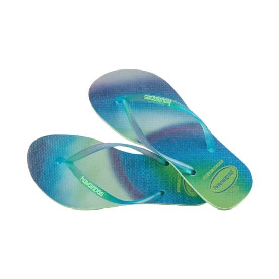 Imagem de Sandália havaianas feminina slim metalic rainbow citronela 39/40