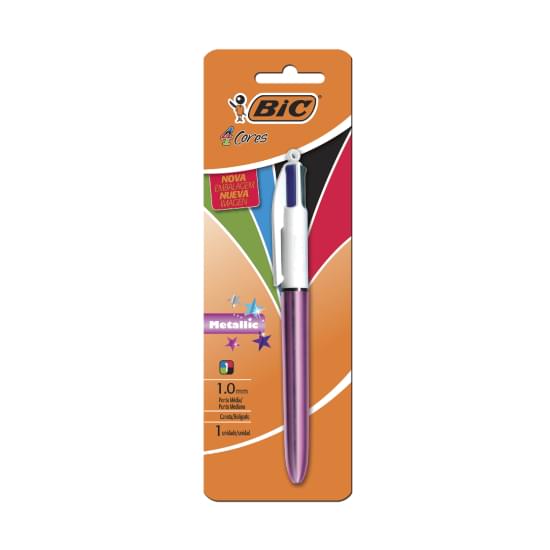 Imagem de Caneta bic 4 cores metallic corpo 1.0mm