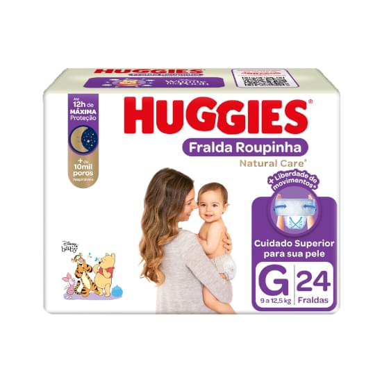 Imagem de Fralda infantil huggies roupinha natural care tamanho g mega | com 24 unidades