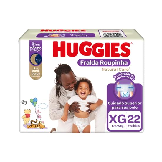 Imagem de Fralda infantil huggies roupinha natural care tamanho xg mega | com 22 unidades