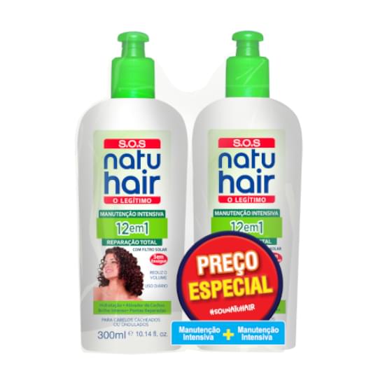 Imagem de Kit manutenção intensiva natu hair sos 12 em 1 (300ml+300ml)