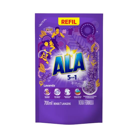 Imagem de Ala lava roupas líquido lavanda sachê 700ml refil