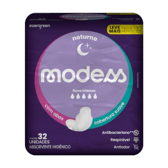 Imagem de Absorvente noturno com abas modess 32 unidades