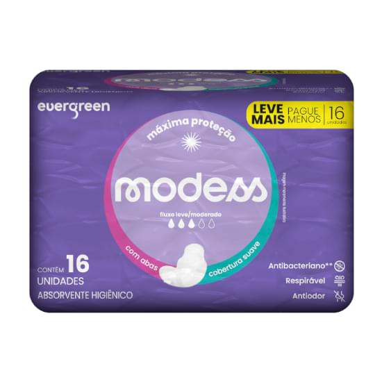 Imagem de Absorvente malha suave com abas modess 16 unidades