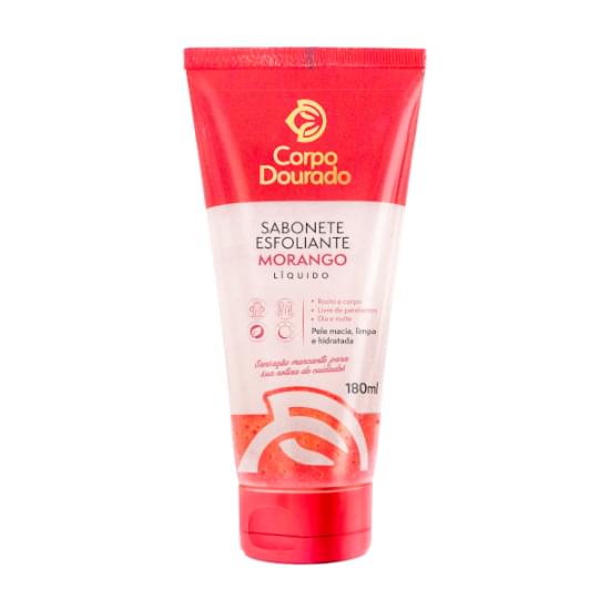 Imagem de Sabonete esfoliante líquido corpo dourado morango 180ml