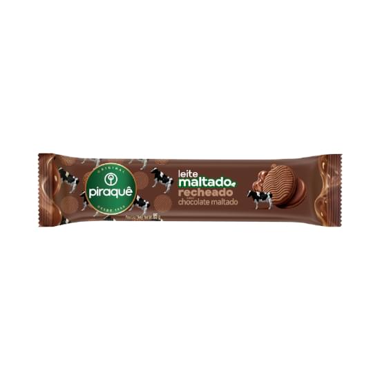 Imagem de Biscoito leite maltado recheio chocolate maltado piraquê pacote 85g