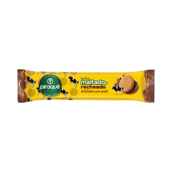 Imagem de Biscoito leite maltado recheio chocolate com avelã piraquê pacote 85g