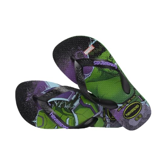 Imagem de Sandália havaianas infantil kids top marvel ii verde patria 35/36