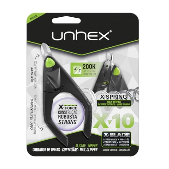 Imagem de Alicate de unha unhex x10 blister preto