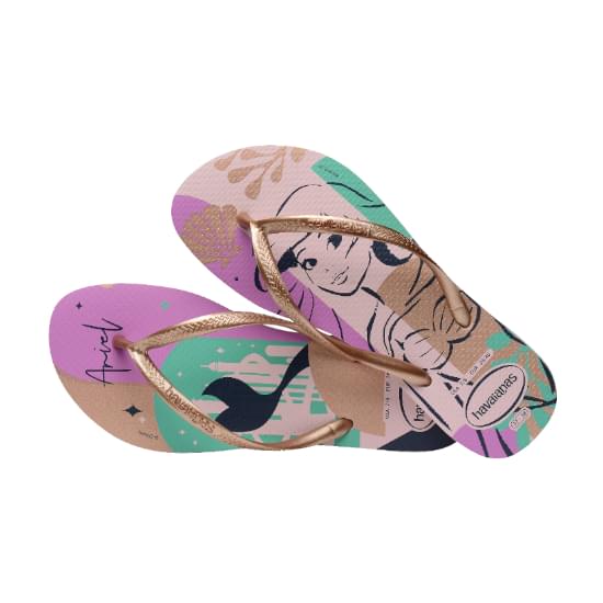 Imagem de Sandalia havaianas feminina slim princesas rosa peonia 33/34