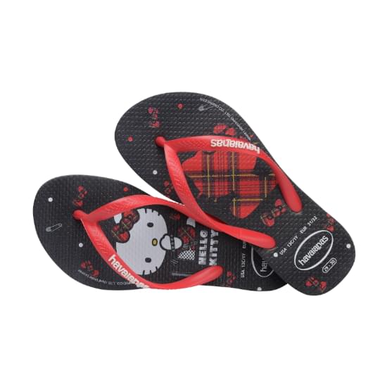 Imagem de Sandalias havaianas kids slim hello kitty preto 27/28