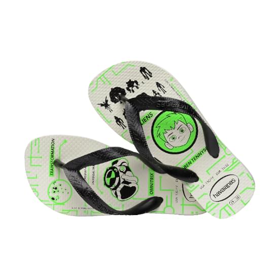 Imagem de Sandália havaianas infantil kids ben 10 branco/preto/preto 27/28