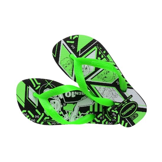 Imagem de Sandália havaianas infantil kids ben 10 preto/verde 29/30