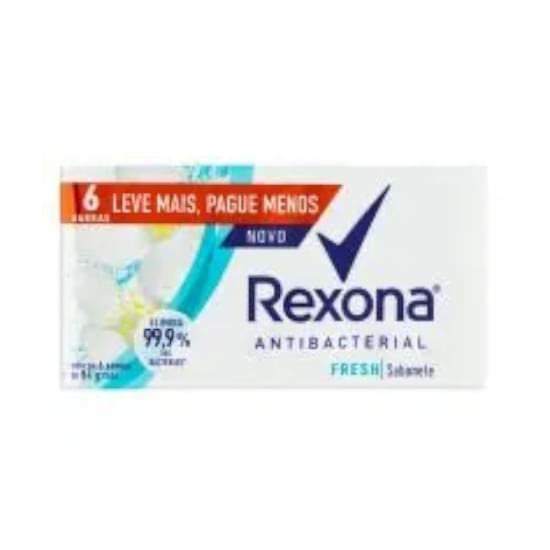 Imagem de Pack sabonete barra antibacterial fresh rexona 6 unidades 84g cada embalagem família