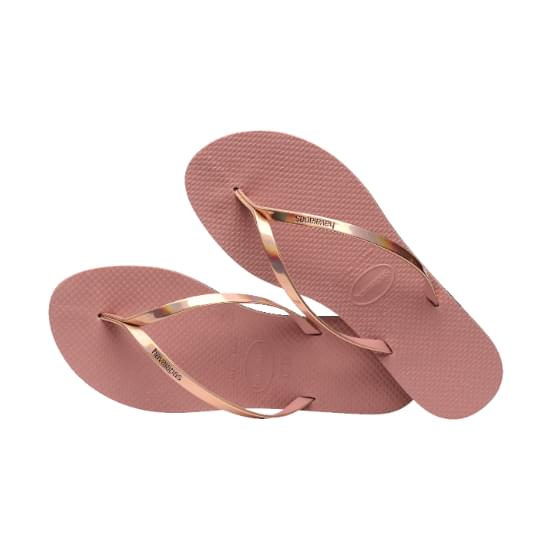 Imagem de Sandália havaianas feminina you metallic rosa crocus 33/34