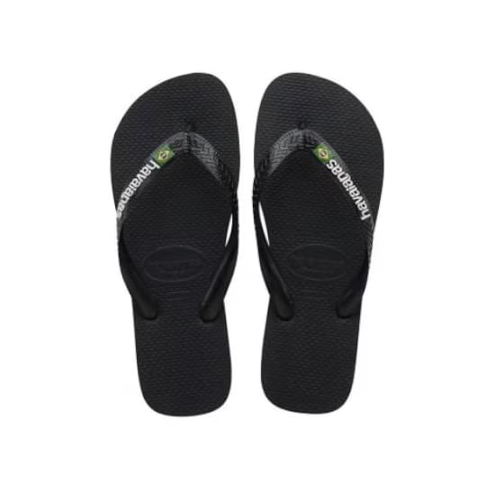 Imagem de Sandália havaianas unissex brasil logo preto e preto 45/46