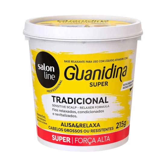 Imagem de Alisa e relaxa guanidina tradicional cabelos grossos ou resistentes 215g