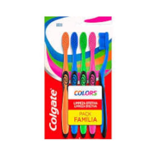 Imagem de Escova de dente colgate colors para familia | 5 unidades