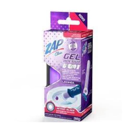 Imagem de Zap clean gel sanitário adesivo lavanda refil 38g