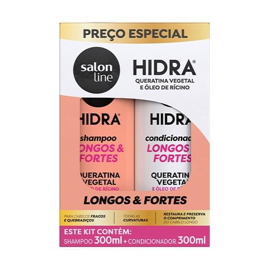 Imagem de Kit shampoo + condicionador hidra queratina e oleo de ricino 300ml - salon line