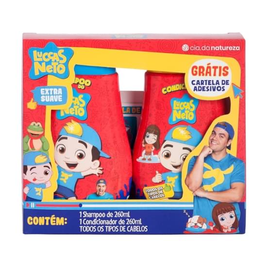 Imagem de Kit luccas neto shampoo e condicionador infantil todos os tipos de cabelo + adesivo grátis