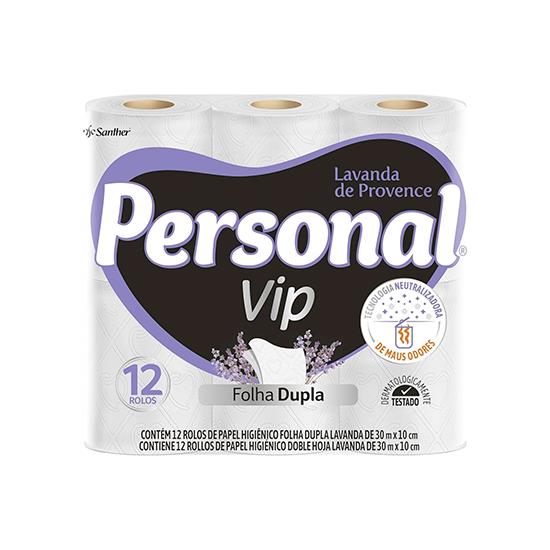 Imagem de Papel higiênico folha dupla lavanda de provence personal vip 30m pacote 12 unidades