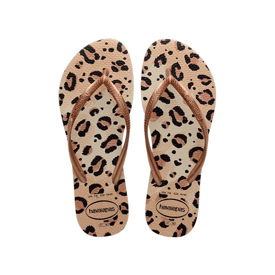 Imagem de Sandália havaianas feminino slim animals bege palha/bege palha 35/36