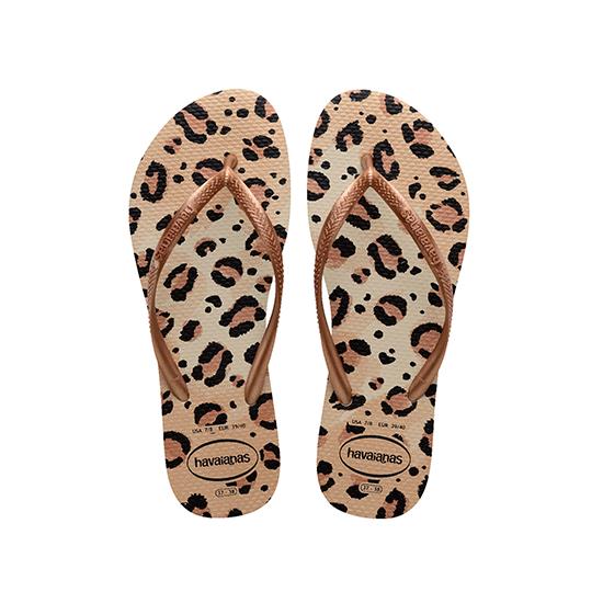 Imagem de Sandália havaianas feminino slim animals bege palha/bege palha 39/0