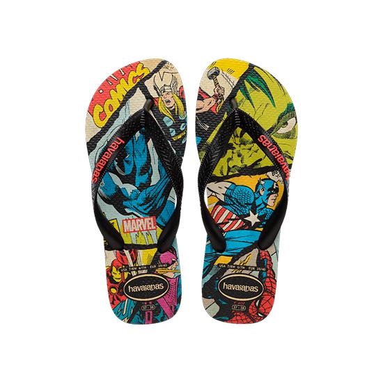 Imagem de Sandália havaianas masculina top marvel classic preto/preto/vermelho 37/38